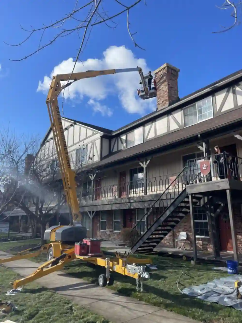 Chimney relining process for Boise homes showing liner installation and improved safety